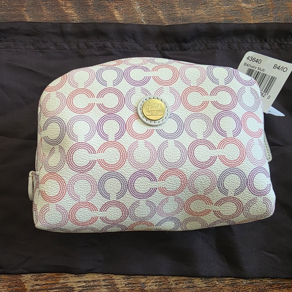 Coach Handbags - Coach Multicolor Signature Cosmetic Bag